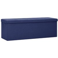 Vidaxl - Faltbare Sitzbank mit Stauraum Blau Leinenoptik Blau von BONNEVIE