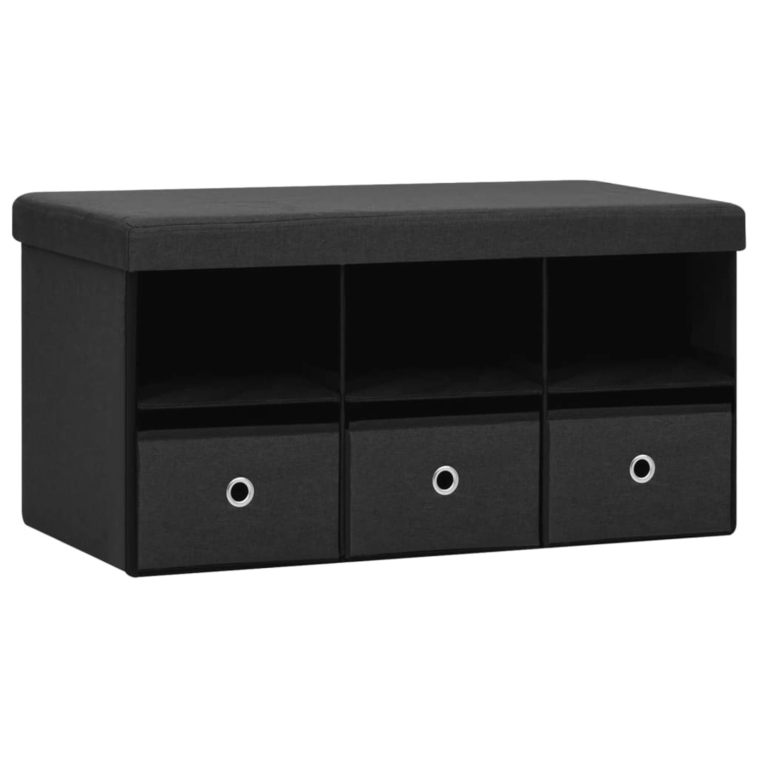 vidaXL Faltbare Sitzbank mit Stauraum Schwarz 76x38x38 cm Leinenoptik Modell 1 vidaXL Faltbare Sitzbank mit Stauraum Schwarz 76x38x38 cm Leinenoptik Modell 1 von VIDAXL