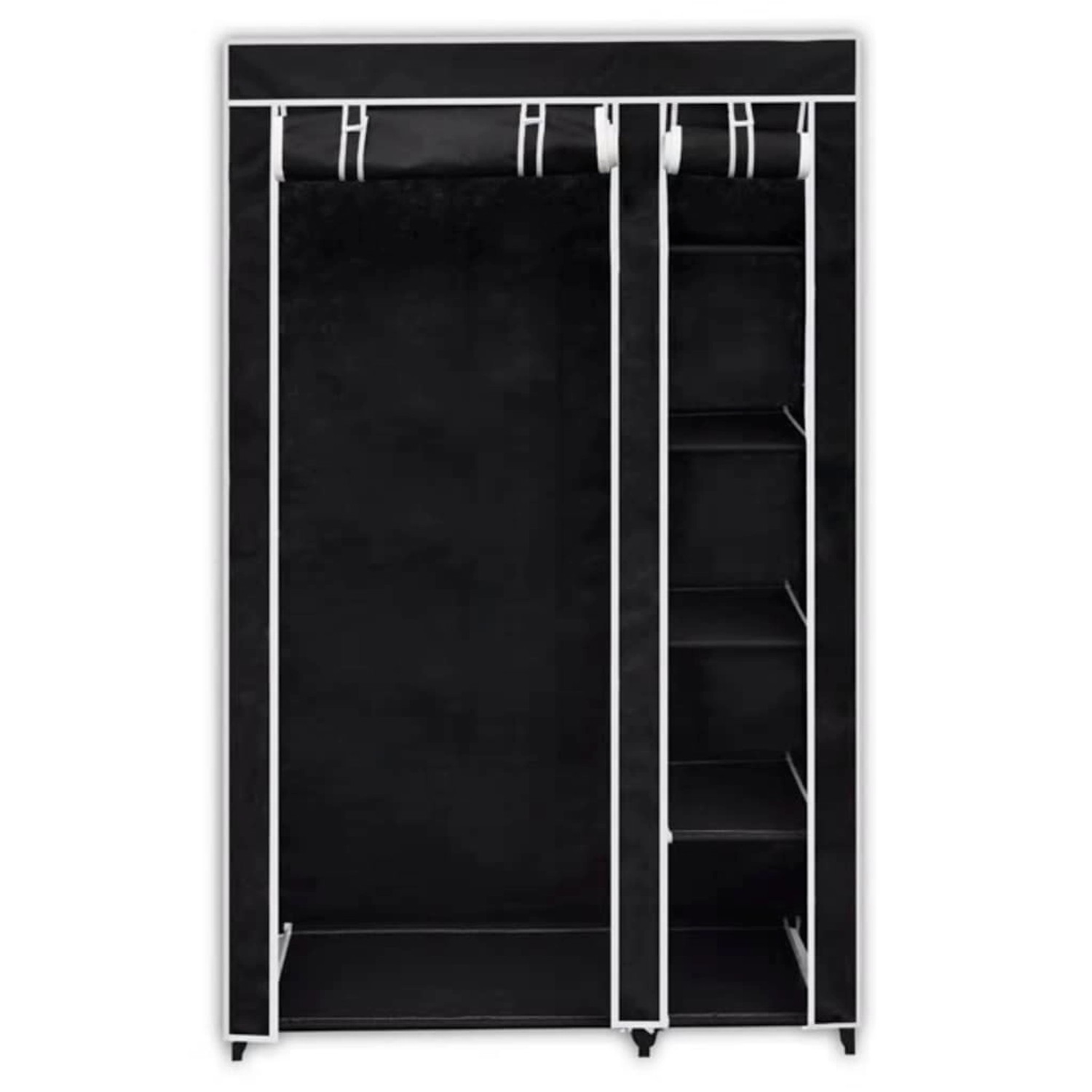 vidaXL Faltbarer Stoffschrank Schwarz 110 x 45 x 175 cm von VIDAXL
