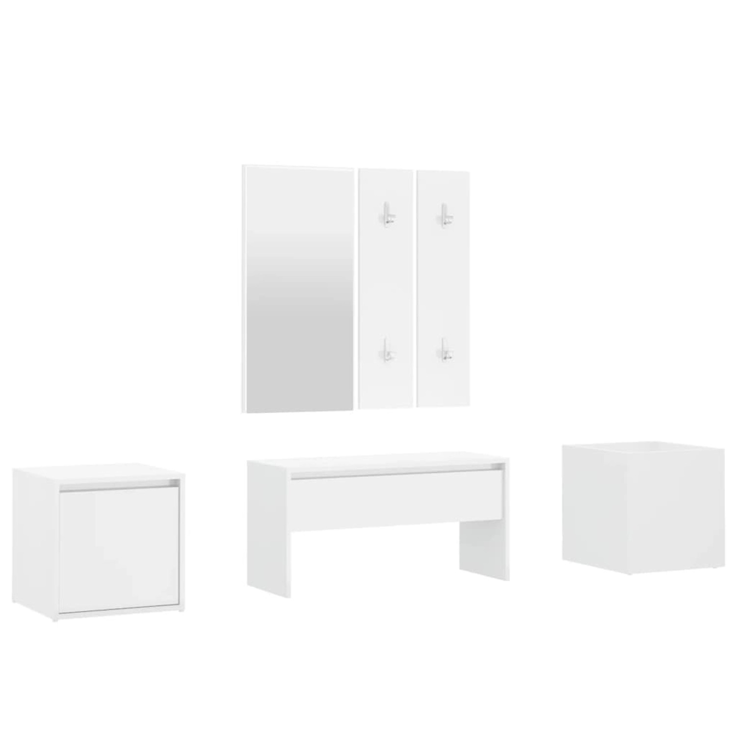 vidaXL Flurmöbel-Set Hochglanz-Weiß Holzwerkstoff Modell 4 vidaXL Flurmöbel-Set Hochglanz-Weiß Holzwerkstoff Modell 4 von VIDAXL