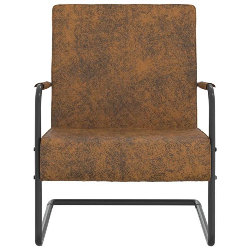 vidaXL Freischwinger Braun Stoff von VIDAXL