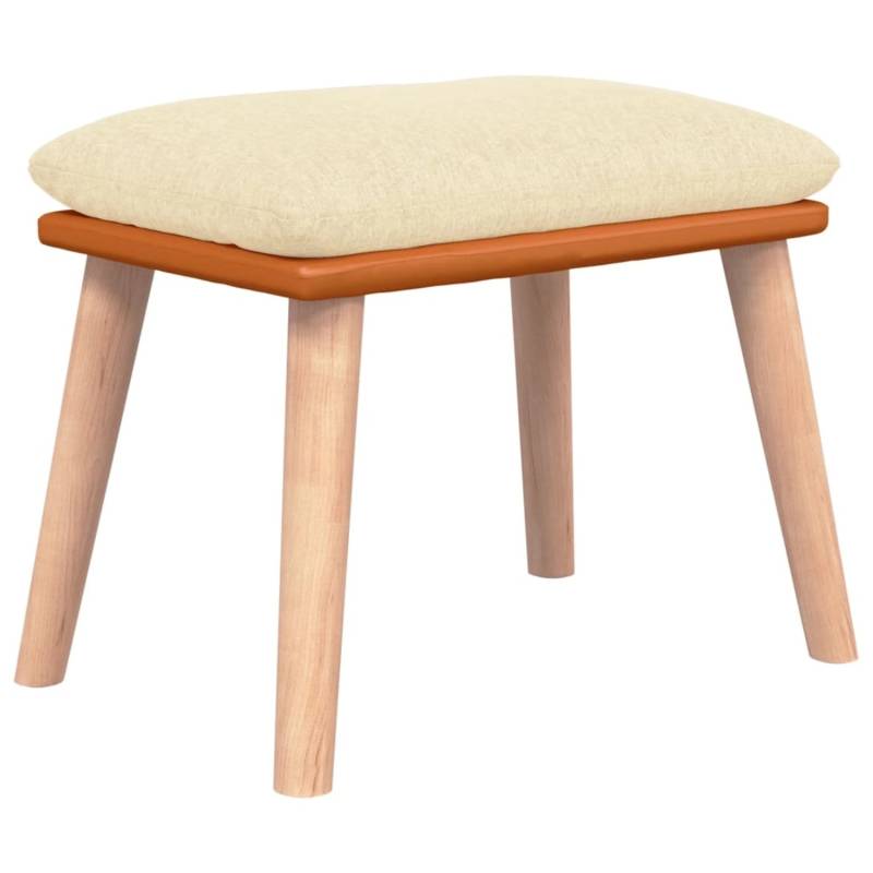 vidaXL Fußhocker Creme 45x29,5x39 cm Stoff und Kunstleder Modell 1 von VIDAXL