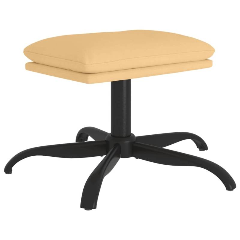 vidaXL Fußhocker Creme 60x60x39 cm Mikrofasergewebe von VIDAXL
