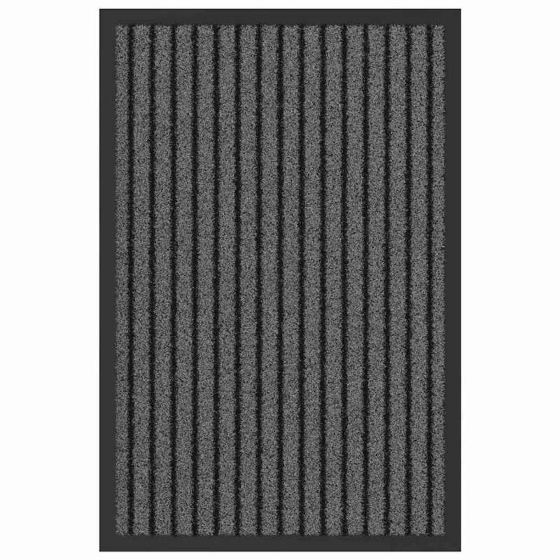 vidaXL Fußmatte Schwarz und Grau 40 x 60 cm Polypropylen und PVC 4105590 vidaXL Fußmatte Schwarz und Grau 40 x 60 cm Polypropylen und PVC 4105590 von VIDAXL
