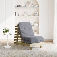 vidaXL Futon Schlafsofa mit Matratze 60x206x11 Kiefernholz Imprägniert von VIDAXL