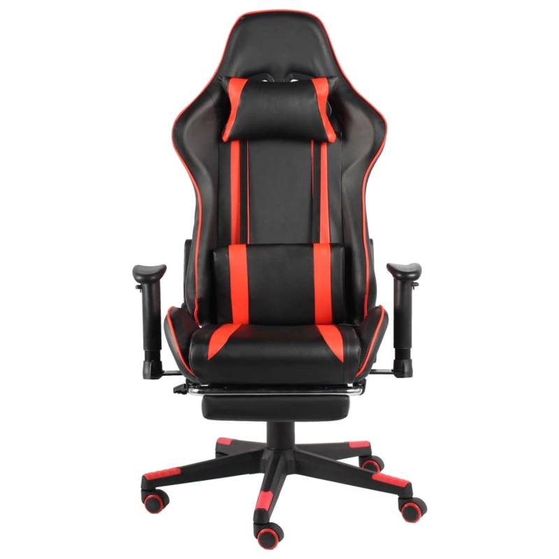 vidaXL Gaming-Stuhl mit Fußstütze Drehbar Rot PVC Modell 1 von VIDAXL