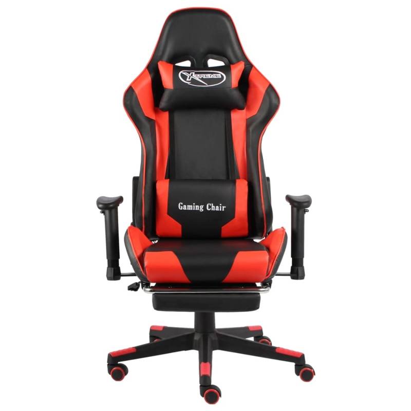 vidaXL Gaming-Stuhl mit Fußstütze Drehbar Rot PVC von VIDAXL