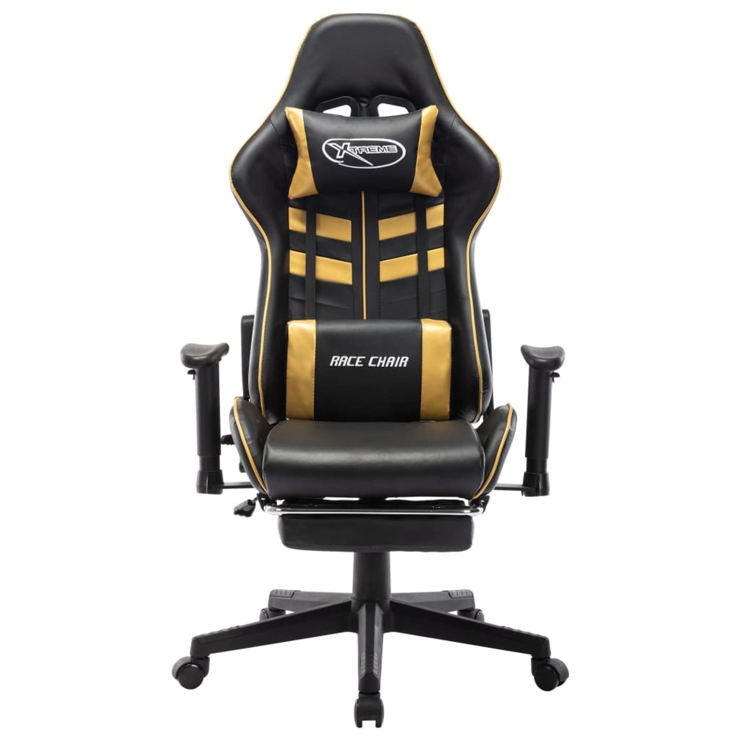 vidaXL Gaming-Stuhl mit Fußstütze Schwarz und Golden Kunstleder Modell 1 vidaXL Gaming-Stuhl mit Fußstütze Schwarz und Golden Kunstleder Modell 1 von VIDAXL