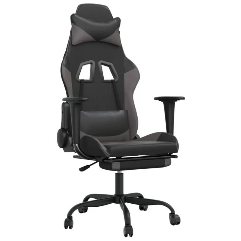 vidaXL Gaming-Stuhl mit Fußstütze Schwarz und Grau Kunstleder Modell 5 vidaXL Gaming-Stuhl mit Fußstütze Schwarz und Grau Kunstleder Modell 5 von VIDAXL