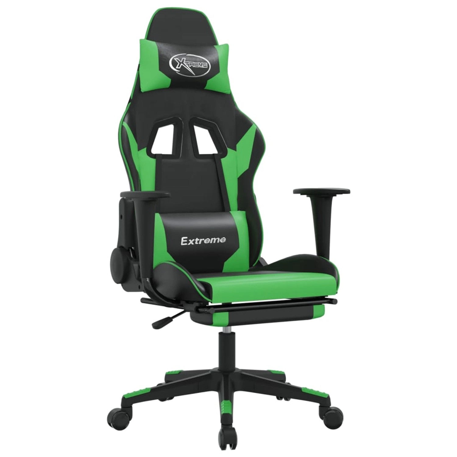 vidaXL Gaming-Stuhl mit Fußstütze Schwarz und Grün Kunstleder Modell 2 vidaXL Gaming-Stuhl mit Fußstütze Schwarz und Grün Kunstleder Modell 2 von VIDAXL