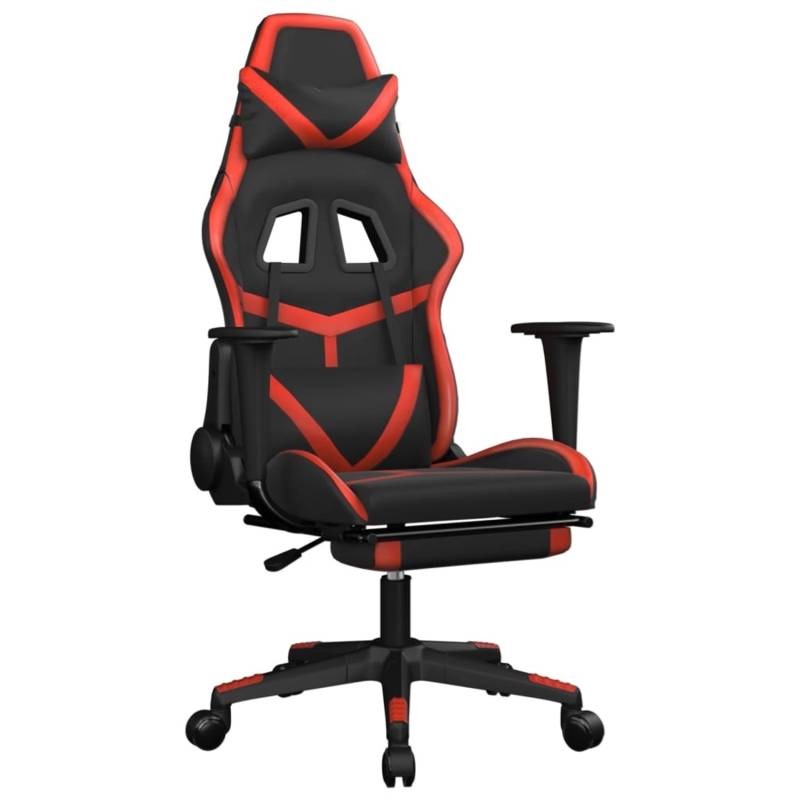 vidaXL Gaming-Stuhl mit Fußstütze Schwarz und Rot Kunstleder Modell 9 von VIDAXL