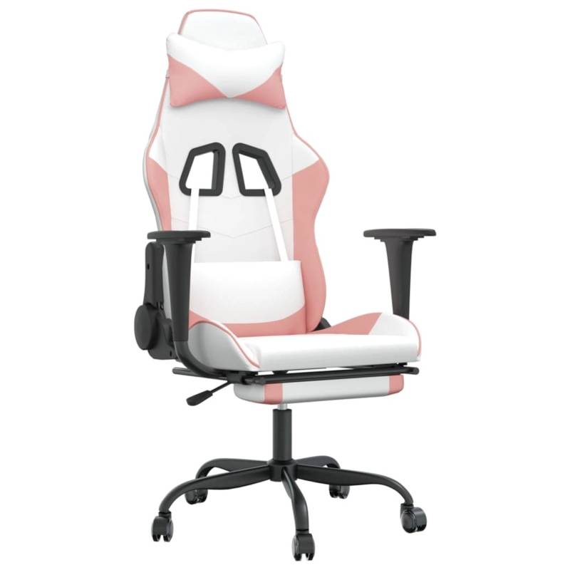 vidaXL Gaming-Stuhl mit Fußstütze Weiß und Rosa Kunstleder Modell 2 von VIDAXL