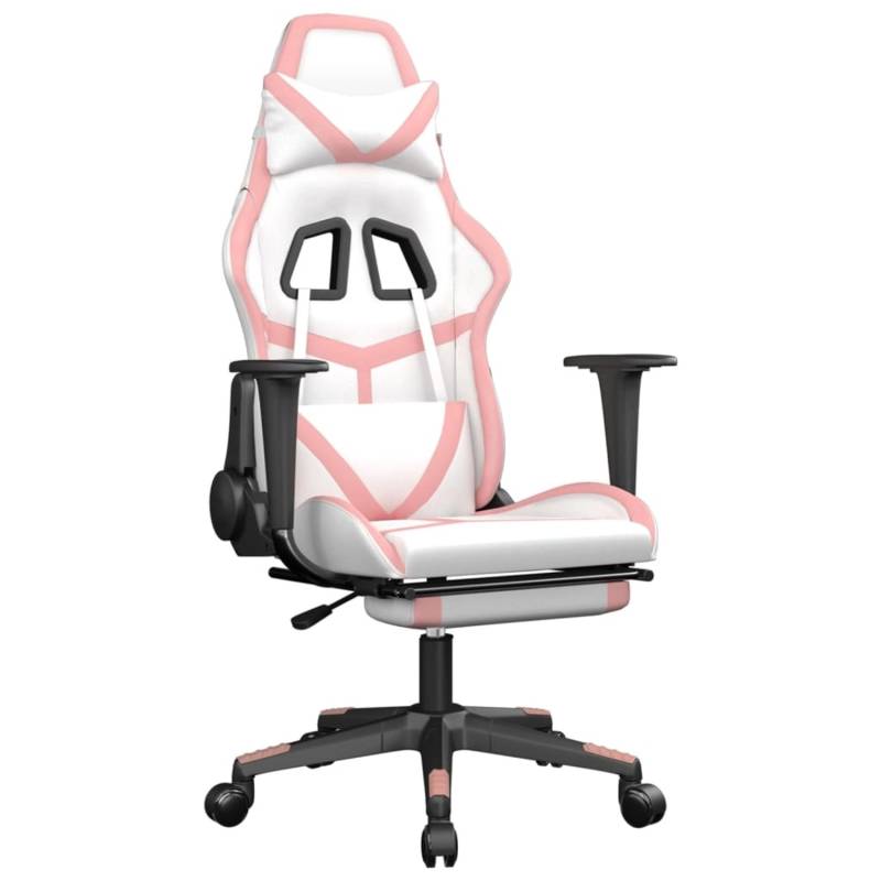 vidaXL Gaming-Stuhl mit Fußstütze Weiß und Rosa Kunstleder Modell 3 von VIDAXL