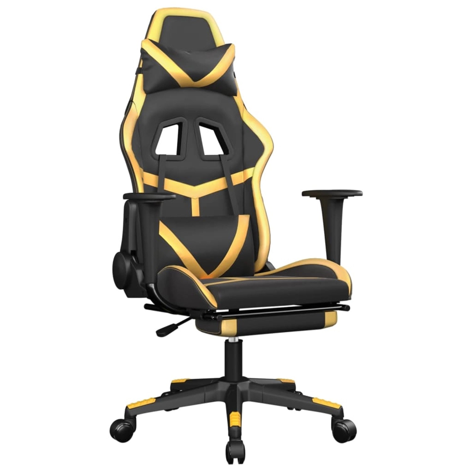 vidaXL Gaming-Stuhl mit Massage & Fußstütze Schwarz Golden Kunstleder Modell 2 vidaXL Gaming-Stuhl mit Massage & Fußstütze Schwarz Golden Kunstleder Modell 2 von VIDAXL