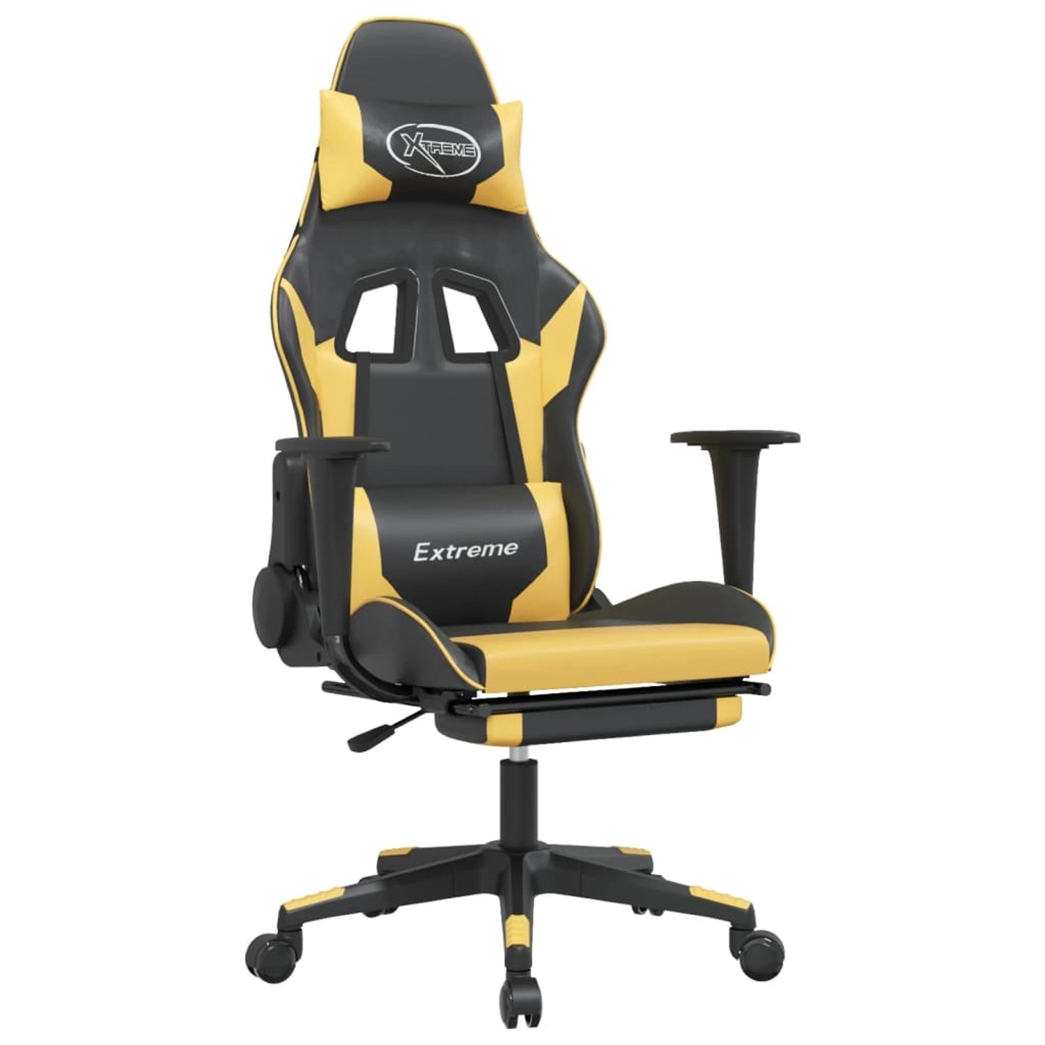 vidaXL Gaming-Stuhl mit Massage & Fußstütze Schwarz Golden Kunstleder Modell 3 vidaXL Gaming-Stuhl mit Massage & Fußstütze Schwarz Golden Kunstleder Modell 3 von VIDAXL