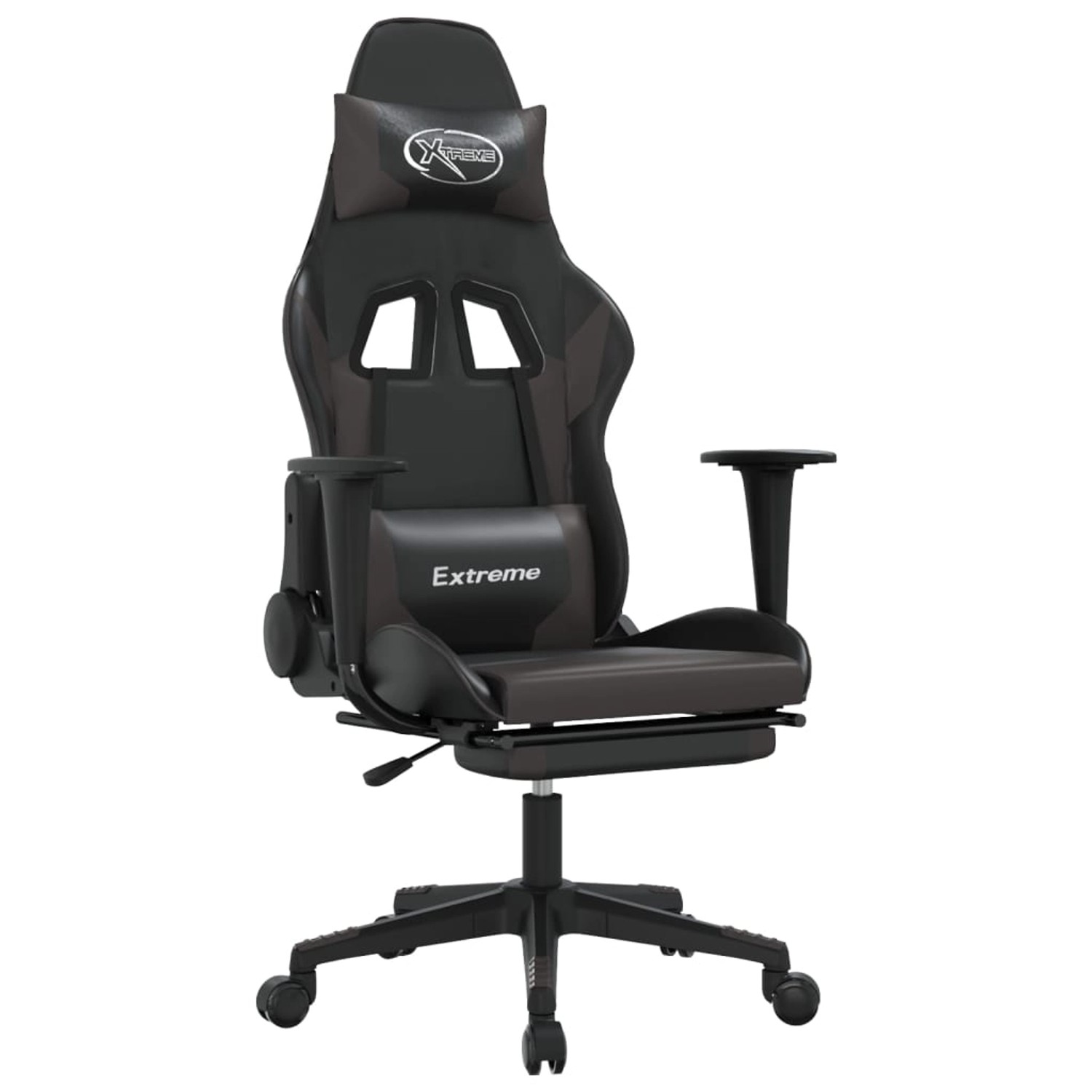 vidaXL Gaming-Stuhl mit Massage & Fußstütze Schwarz & Grau Kunstleder Modell 3 vidaXL Gaming-Stuhl mit Massage & Fußstütze Schwarz & Grau Kunstleder Modell 3 von VIDAXL