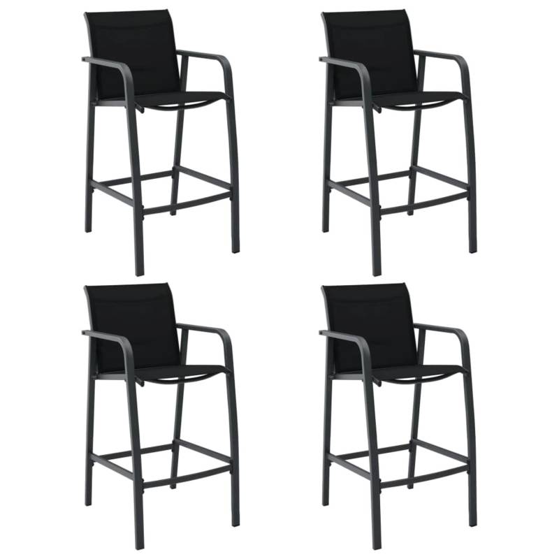 vidaXL Garten-Barstühle 4 Stk. Schwarz Textilene von VIDAXL