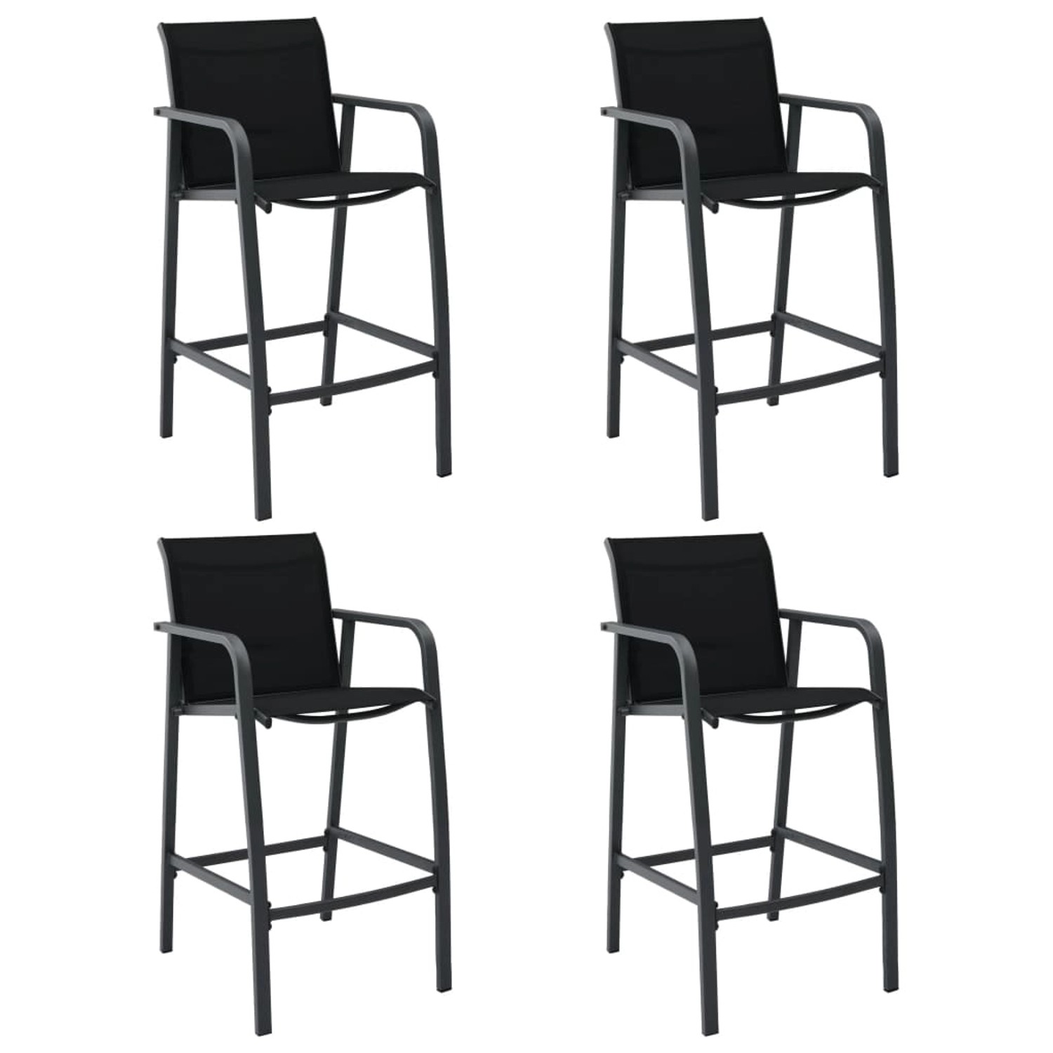vidaXL Garten-Barstühle 4 Stk. Schwarz Textilene vidaXL Garten-Barstühle 4 Stk. Schwarz Textilene von VIDAXL