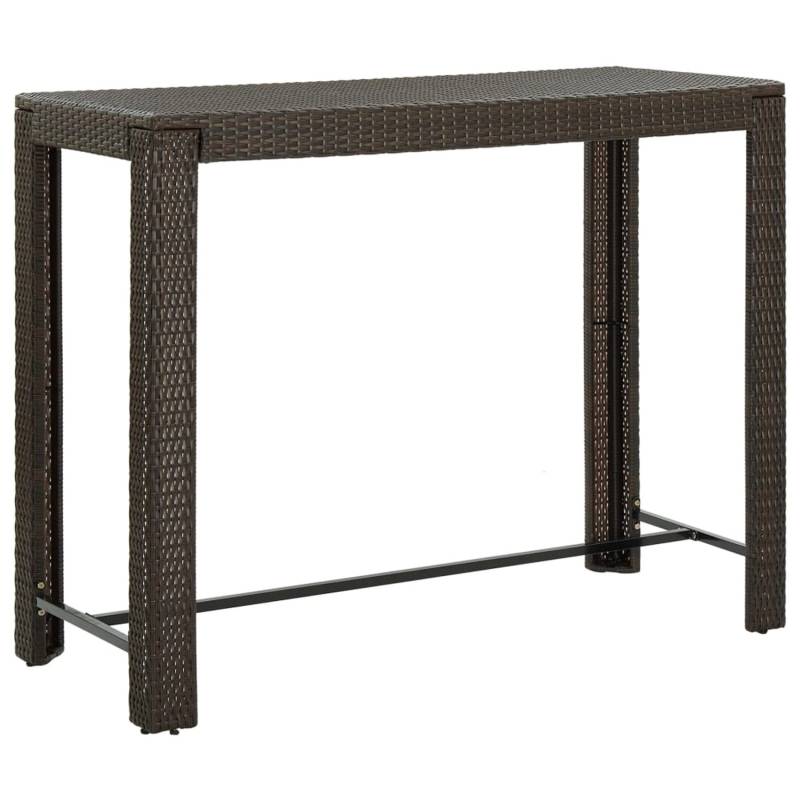 vidaXL Garten-Bartisch Braun 140,5x60,5x110,5 cm Poly Rattan 45876 von VIDAXL