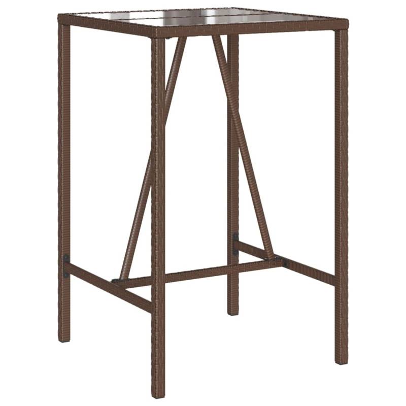 vidaXL Garten-Bartisch Braun 70x70x110 cm Poly Rattan 368694 von VIDAXL