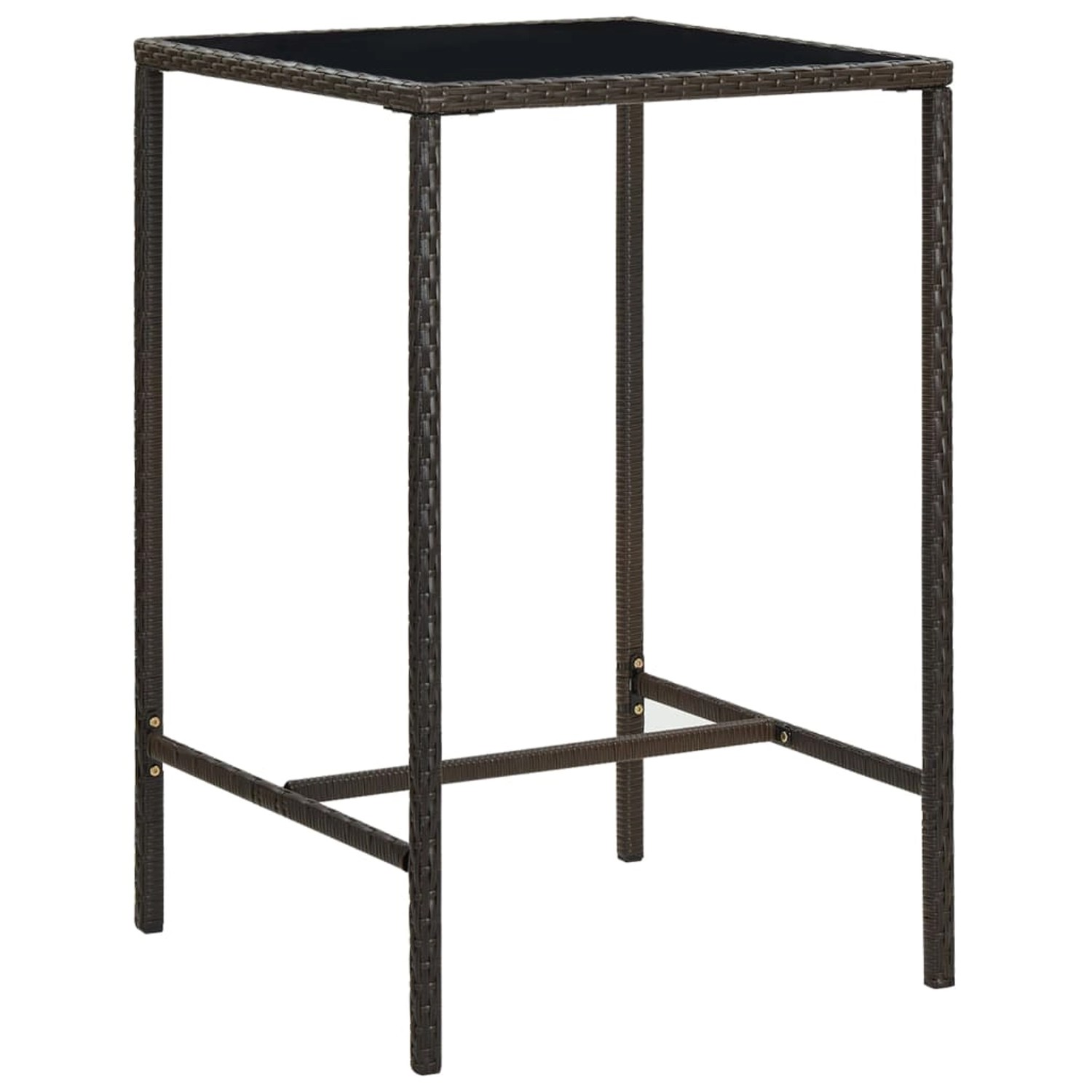 vidaXL Garten-Bartisch Braun 70x70x110 cm Poly Rattan und Glas 313457 vidaXL Garten-Bartisch Braun 70x70x110 cm Poly Rattan und Glas 313457 von VIDAXL