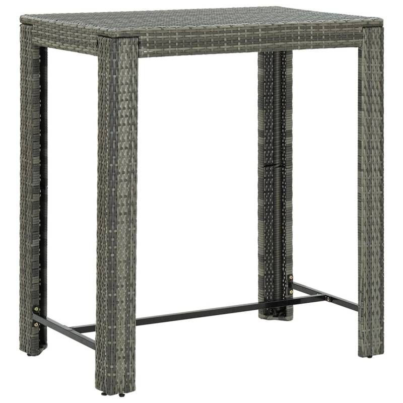vidaXL Garten-Bartisch Grau 100x60,5x110,5 cm Poly Rattan 45875 von VIDAXL