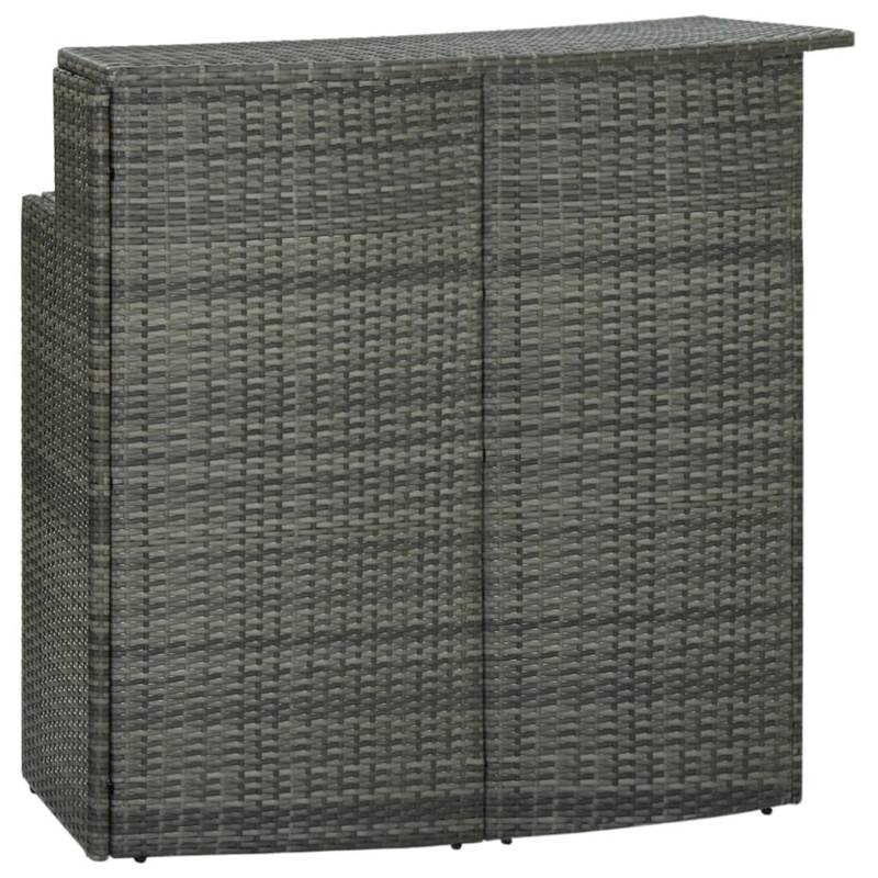 vidaXL Garten-Bartisch Grau 120x55x110 cm Poly Rattan 313469 von VIDAXL