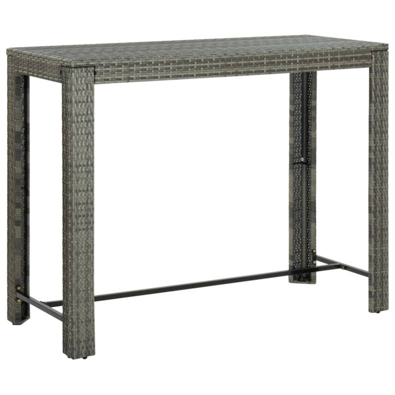 vidaXL Garten-Bartisch Grau 140,5x60,5x110,5 cm Poly Rattan 45878 von VIDAXL