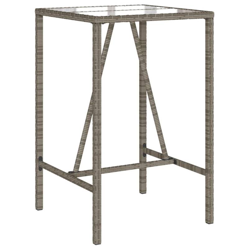 vidaXL Garten-Bartisch Grau 70x70x110 cm Poly Rattan 368695 von VIDAXL