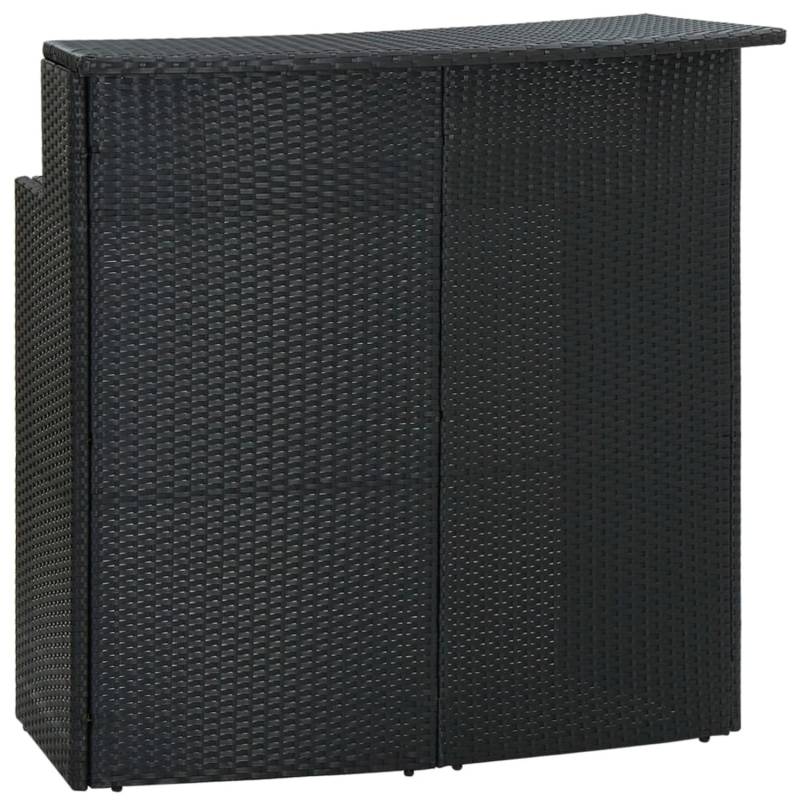 vidaXL Garten-Bartisch Schwarz 120x55x110 cm Poly Rattan 313468 von VIDAXL