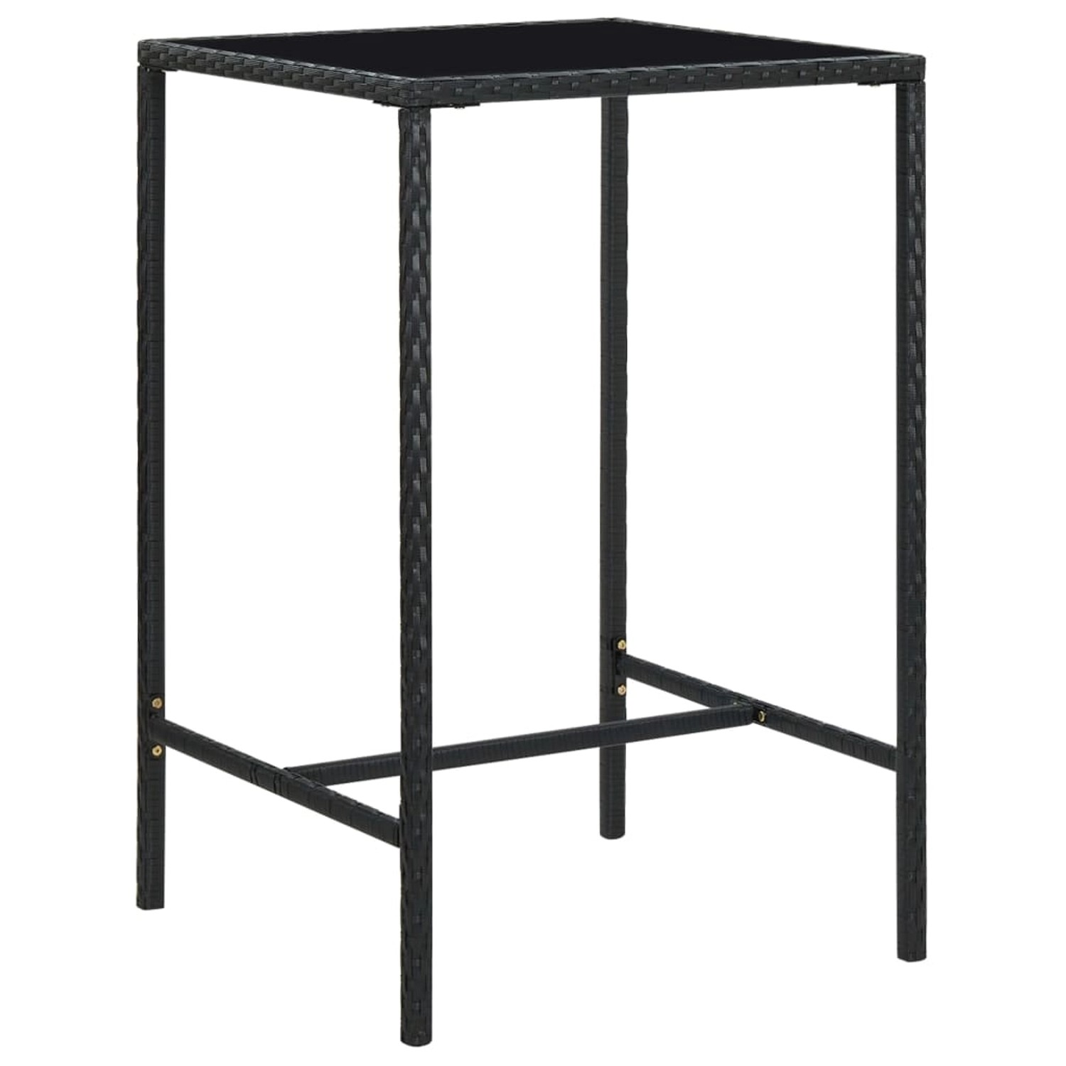 vidaXL Garten-Bartisch Schwarz 70x70x110 cm Poly Rattan und Glas 313458 vidaXL Garten-Bartisch Schwarz 70x70x110 cm Poly Rattan und Glas 313458 von VIDAXL
