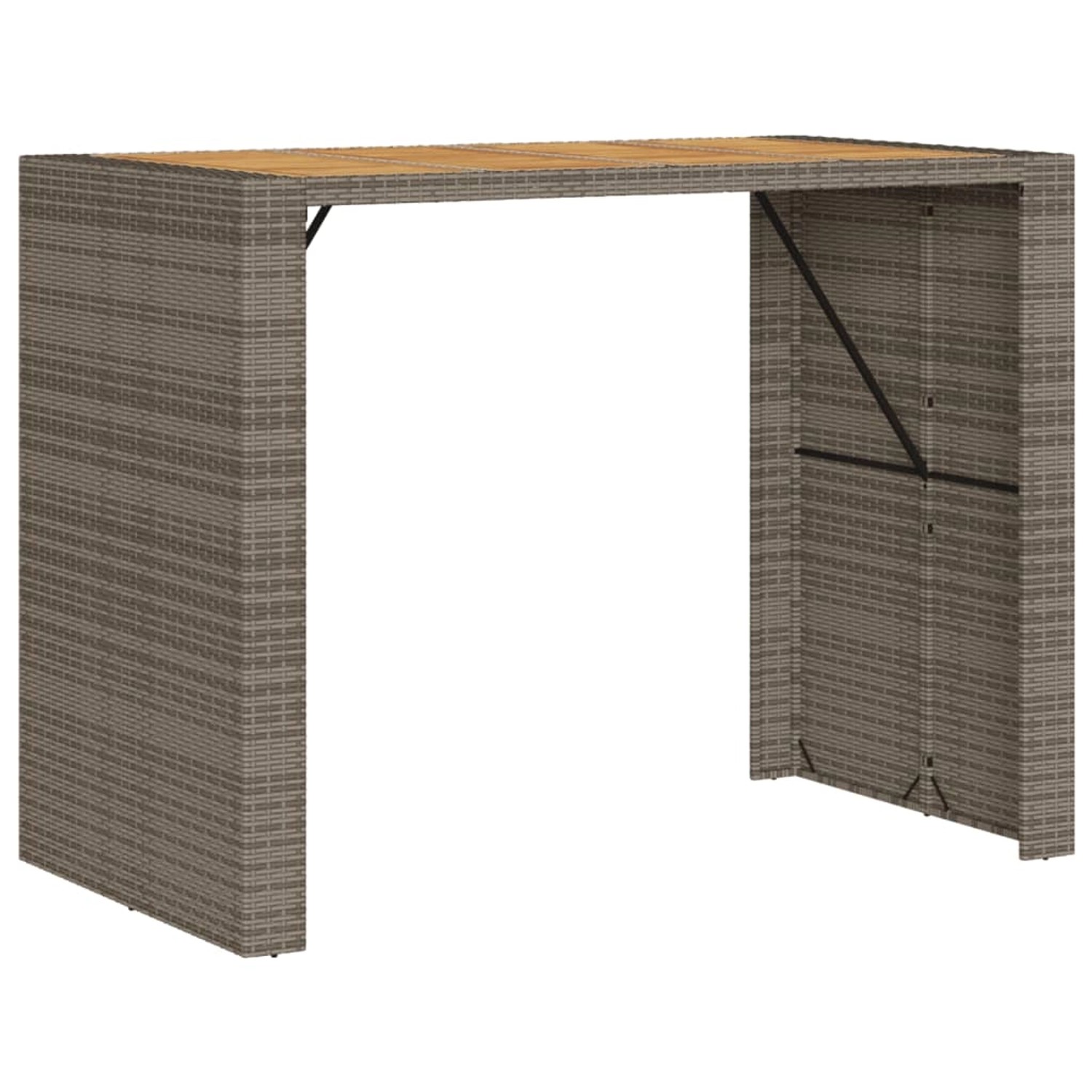 vidaXL Garten-Bartisch mit Holzplatte Grau 145x80x110 cm Polyrattan 368699 vidaXL Garten-Bartisch mit Holzplatte Grau 145x80x110 cm Polyrattan 368699 von VIDAXL