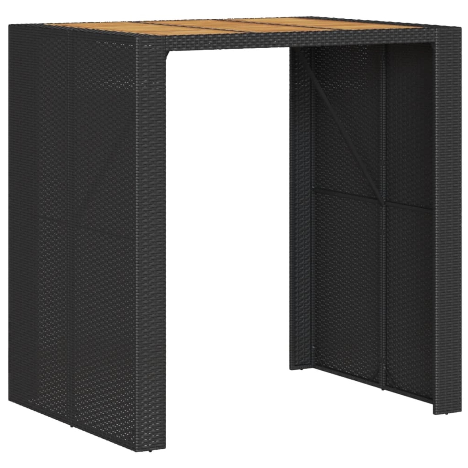 vidaXL Garten-Bartisch mit Holzplatte Schwarz 105x80x110 cm Polyrattan 368696 vidaXL Garten-Bartisch mit Holzplatte Schwarz 105x80x110 cm Polyrattan 368696 von VIDAXL