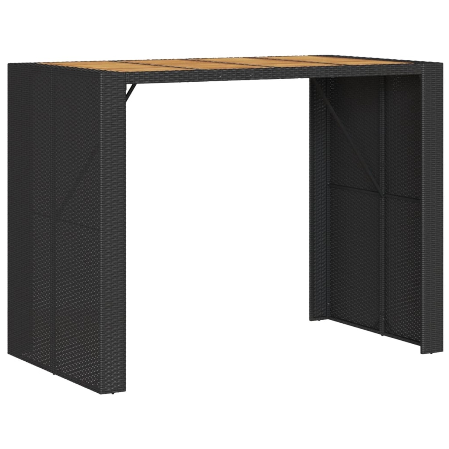 vidaXL Garten-Bartisch mit Holzplatte Schwarz 145x80x110 cm Polyrattan 368698 vidaXL Garten-Bartisch mit Holzplatte Schwarz 145x80x110 cm Polyrattan 368698 von VIDAXL