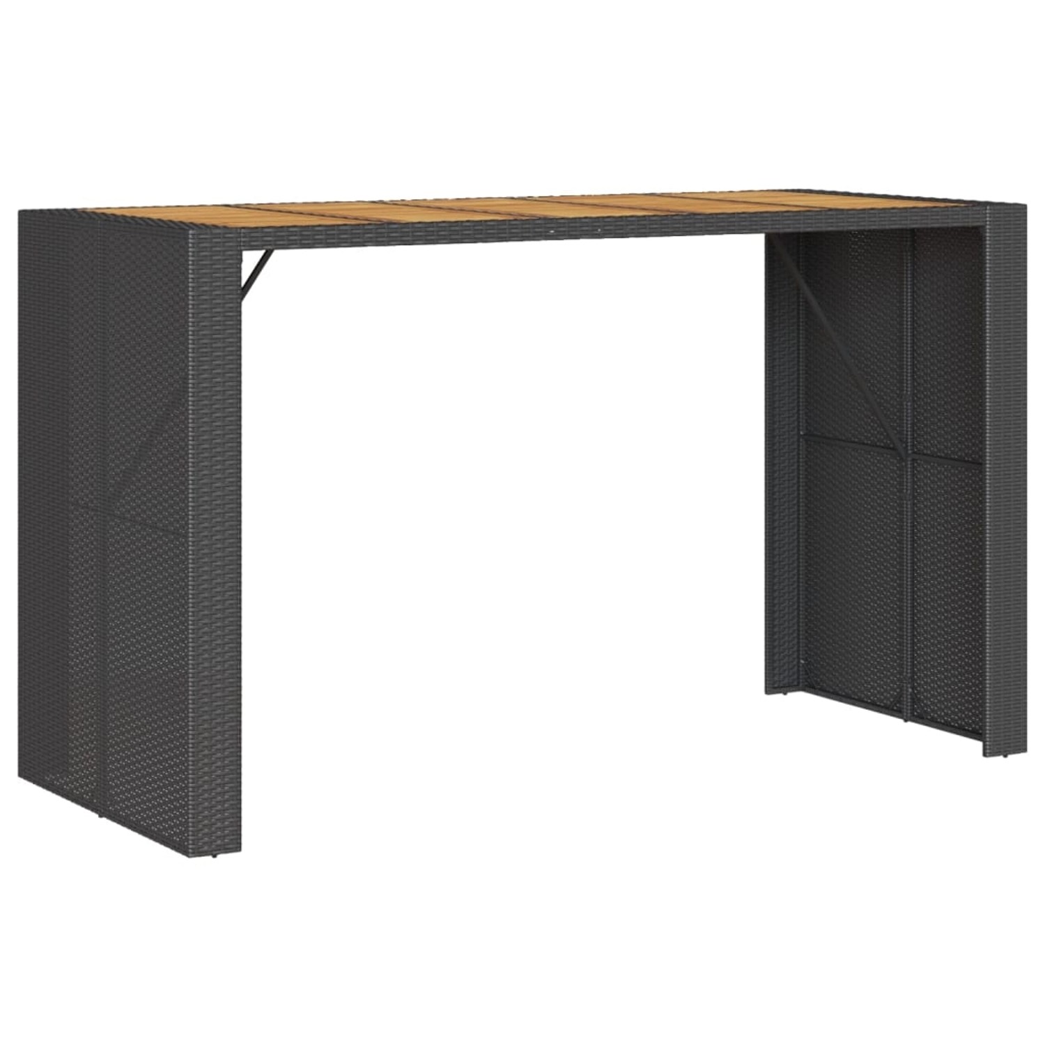 vidaXL Garten-Bartisch mit Holzplatte Schwarz 185x80x110 cm Polyrattan 368700 vidaXL Garten-Bartisch mit Holzplatte Schwarz 185x80x110 cm Polyrattan 368700 von VIDAXL
