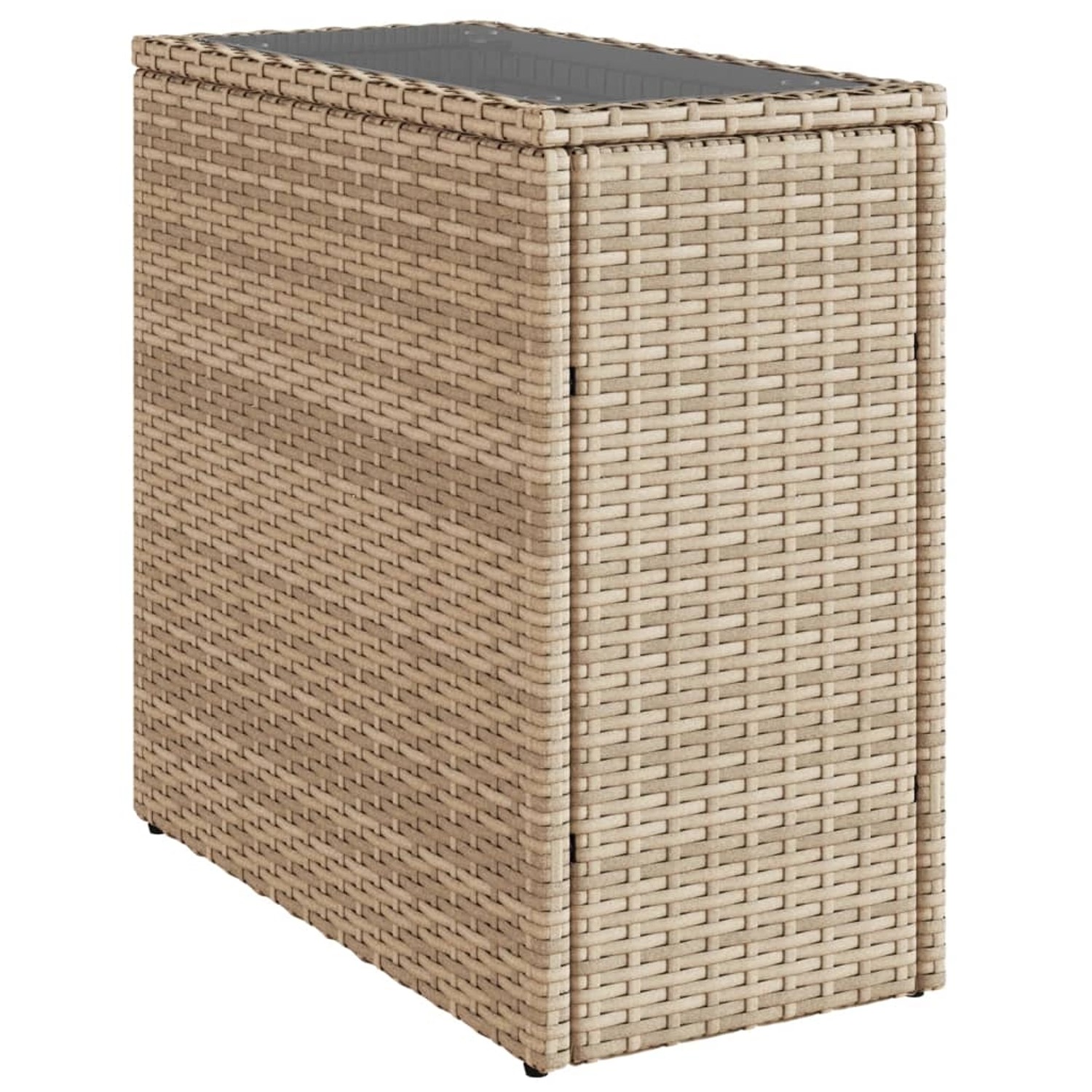 vidaXL Garten-Beistelltisch Glasplatte Beige 58x27,5x55 cm Poly Rattan 366071 vidaXL Garten-Beistelltisch Glasplatte Beige 58x27,5x55 cm Poly Rattan 366071 von VIDAXL