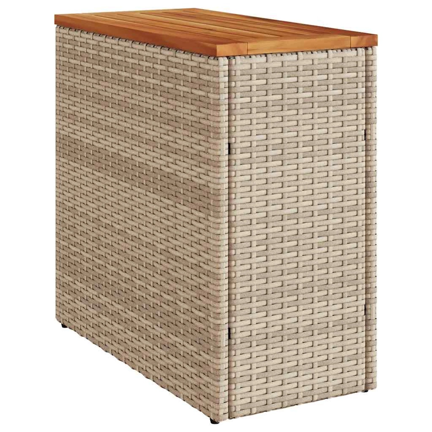 vidaXL Garten-Beistelltisch Holzplatte Beige 58x27,5x55 cm Poly Rattan 366072 vidaXL Garten-Beistelltisch Holzplatte Beige 58x27,5x55 cm Poly Rattan 366072 von VIDAXL