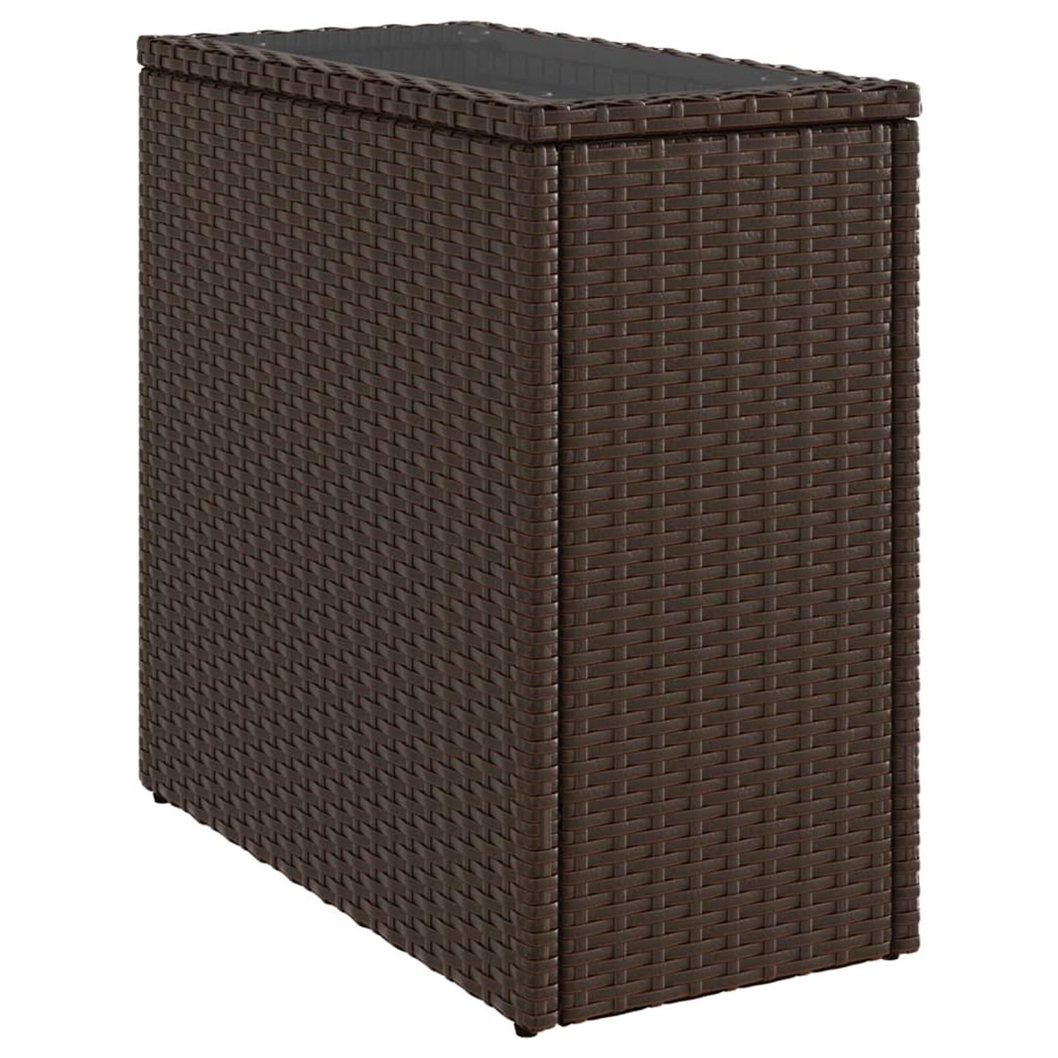 vidaXL Garten-Beistelltisch mit Glasplatte Braun 58x27,5x55 cm Rattan 366214 vidaXL Garten-Beistelltisch mit Glasplatte Braun 58x27,5x55 cm Rattan 366214 von VIDAXL