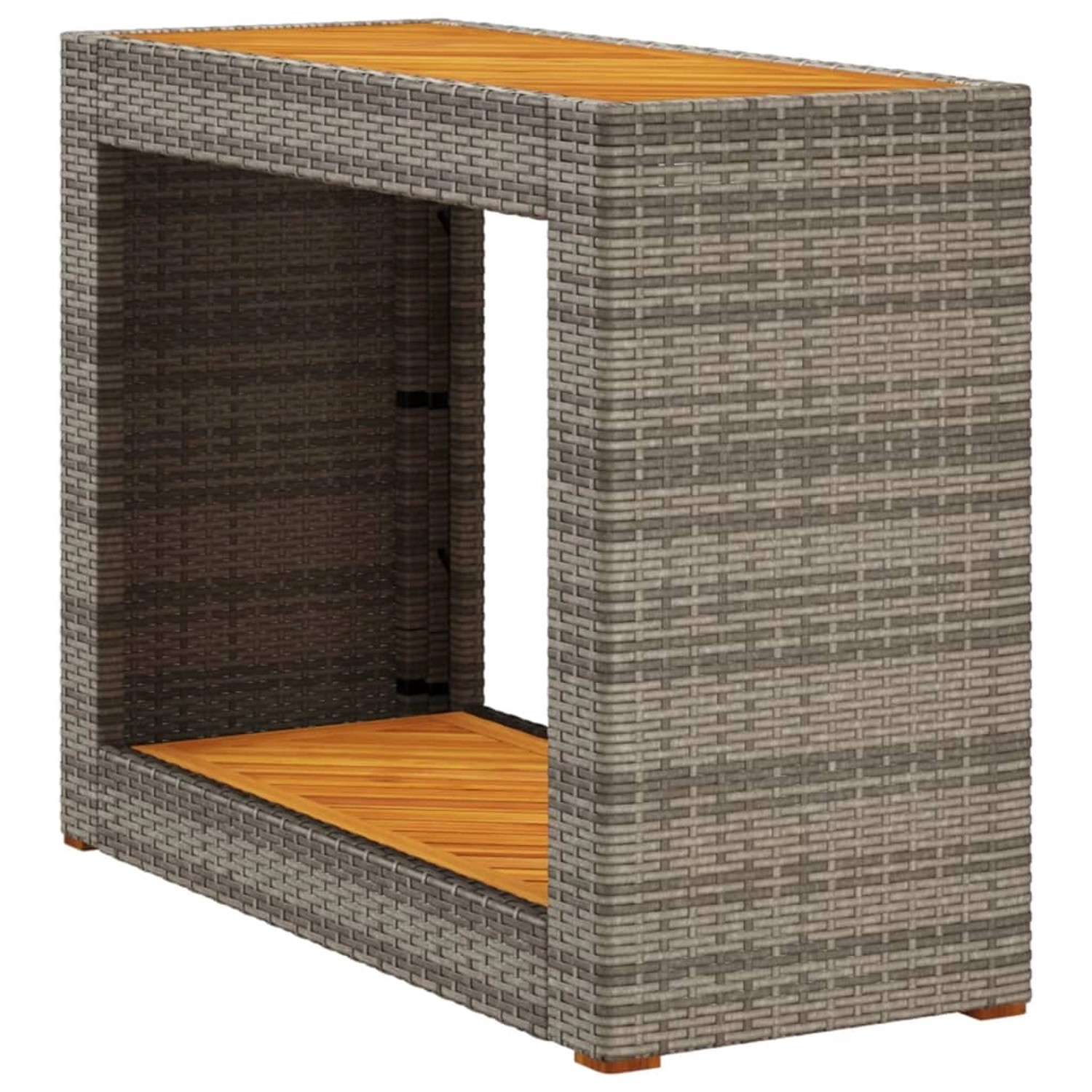 vidaXL Garten-Beistelltisch mit Holzplatte Grau Poly Rattan 366307 vidaXL Garten-Beistelltisch mit Holzplatte Grau Poly Rattan 366307 von VIDAXL