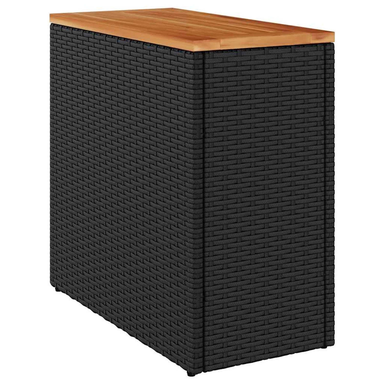 vidaXL Garten-Beistelltisch mit Holzplatte Schwarz 58x27,5x55cm Rattan 365983 vidaXL Garten-Beistelltisch mit Holzplatte Schwarz 58x27,5x55cm Rattan 365983 von VIDAXL