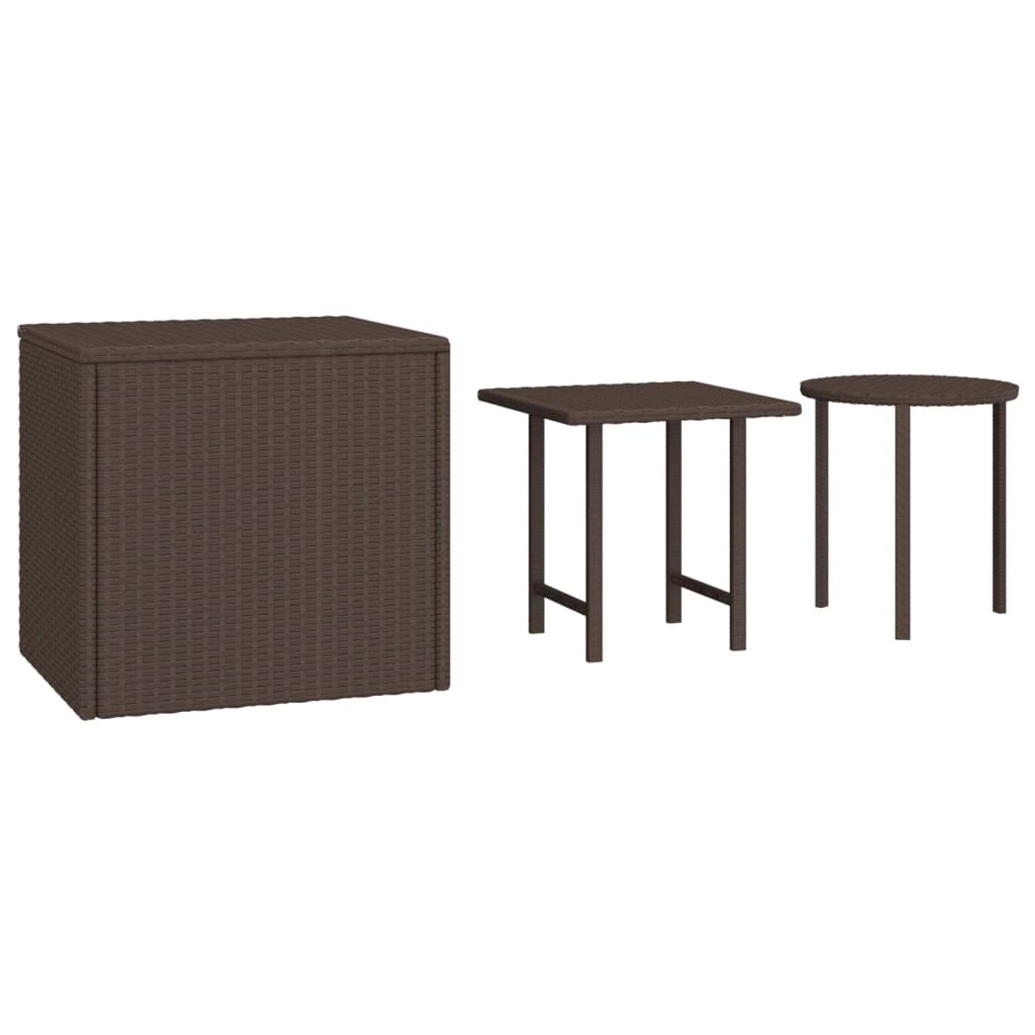 vidaXL Garten-Beistelltische 3 Stk Braun Poly Rattan 3324832 vidaXL Garten-Beistelltische 3 Stk Braun Poly Rattan 3324832 von VIDAXL