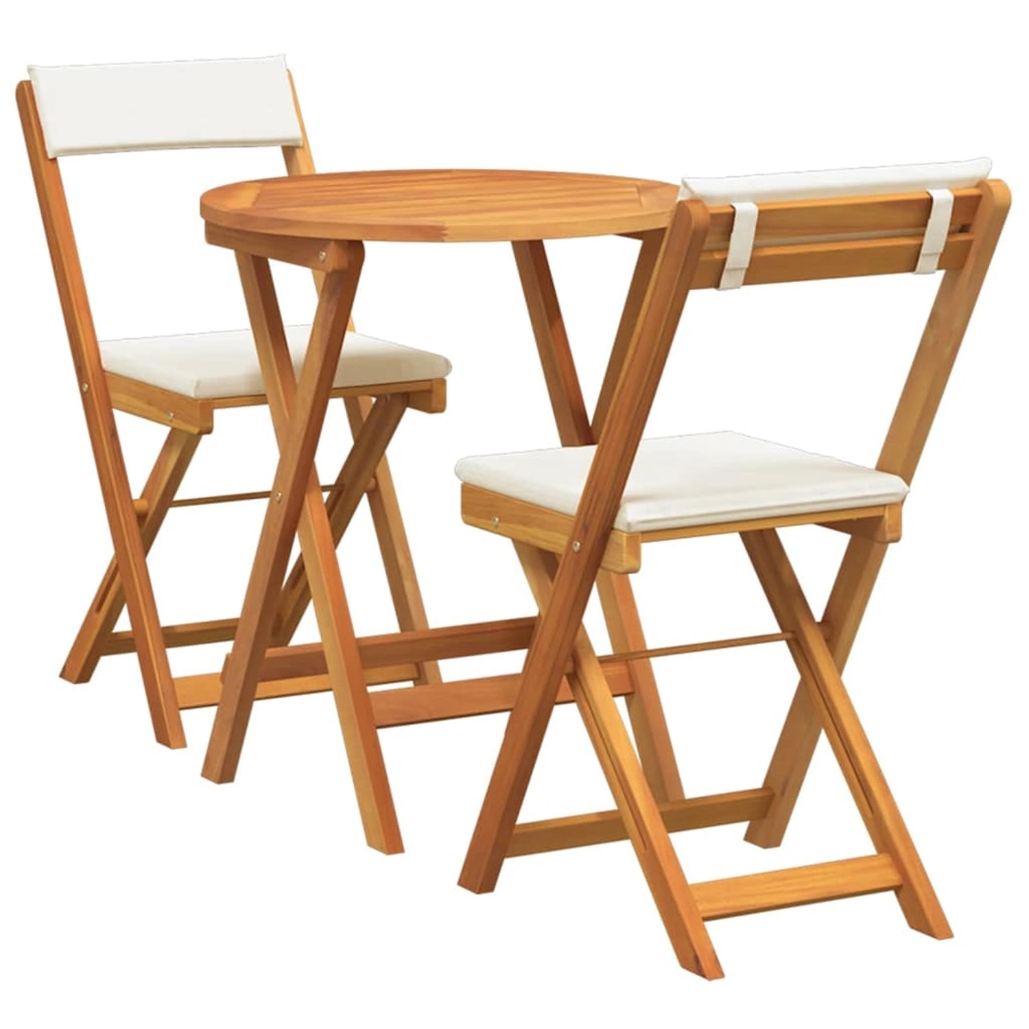 vidaXL Garten Bistro Set mit Kissen 3-Tlg Braun Akazie Massivholz 4105501 von VIDAXL