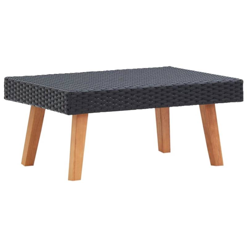 vidaXL Garten-Couchtisch Poly Rattan Schwarz 310222 von VIDAXL