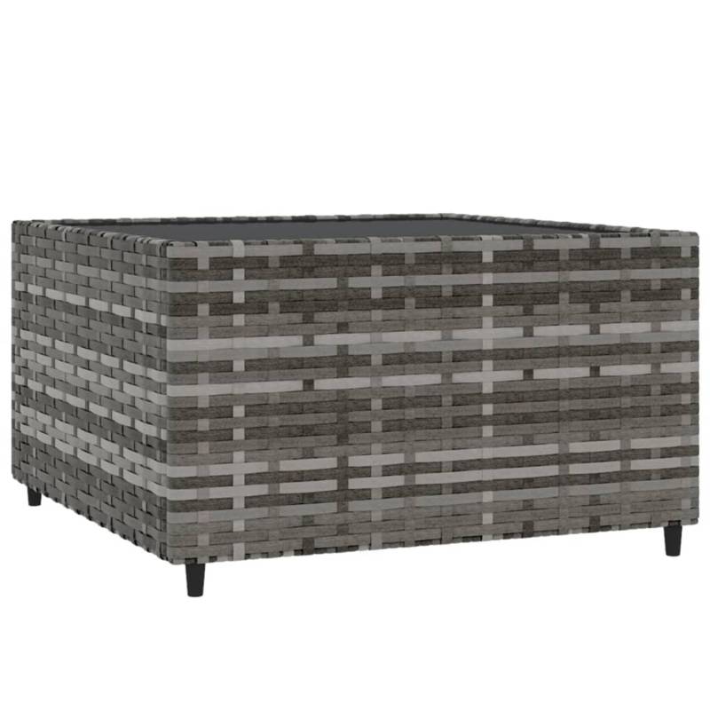 vidaXL Garten-Couchtisch Quadratisch Grau 50x50x30 cm Poly Rattan 319859 von VIDAXL