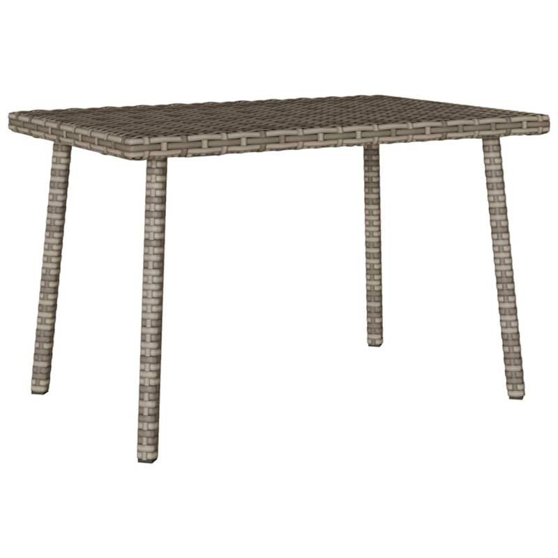 vidaXL Garten-Couchtisch Rechteckig Grau 60x40x37 cm Poly Rattan 4104052 von VIDAXL