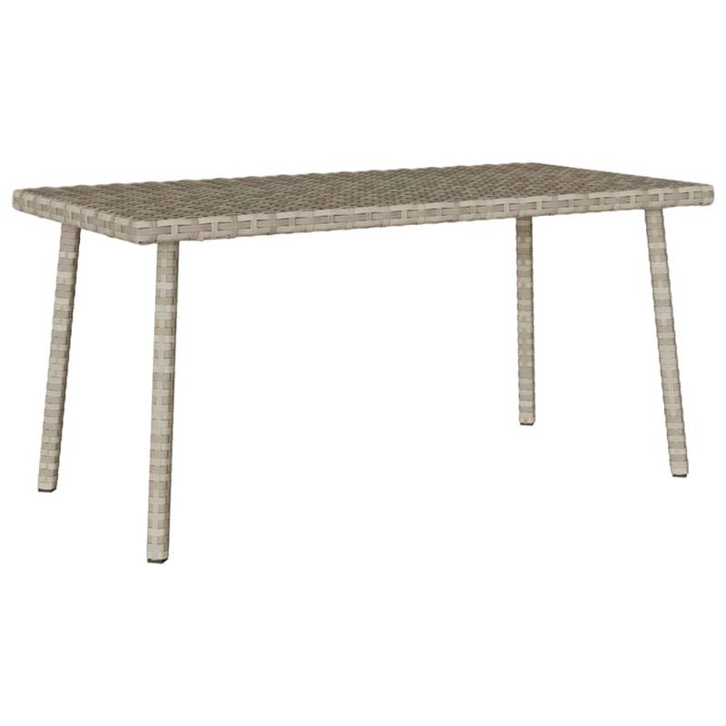 vidaXL Garten-Couchtisch Rechteckig Hellgrau 80x40x37 cm Poly Rattan 4104059 von VIDAXL