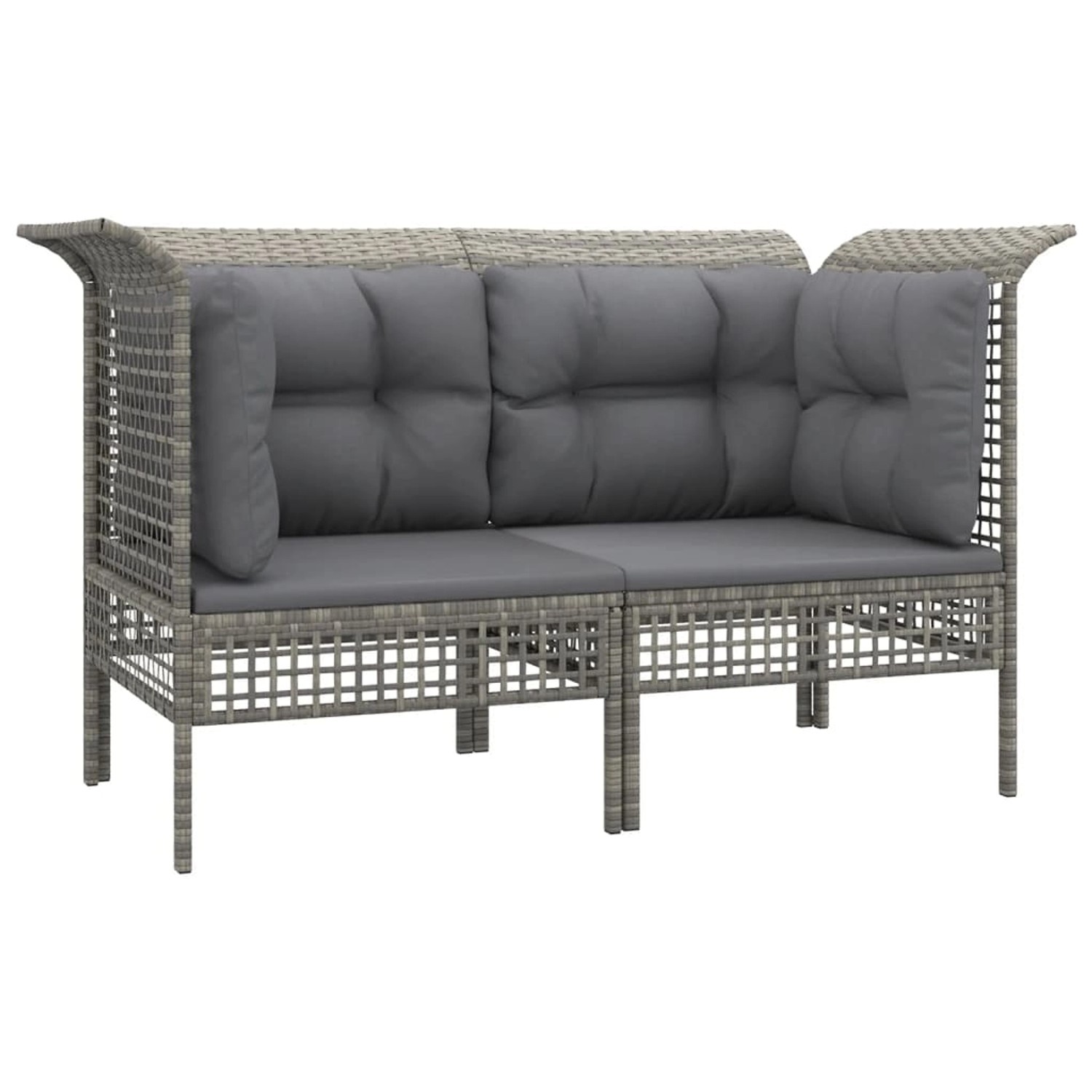 vidaXL Garten-Ecksofas mit Kissen 2 Stk. Grau Poly Rattan vidaXL Garten-Ecksofas mit Kissen 2 Stk. Grau Poly Rattan von VIDAXL