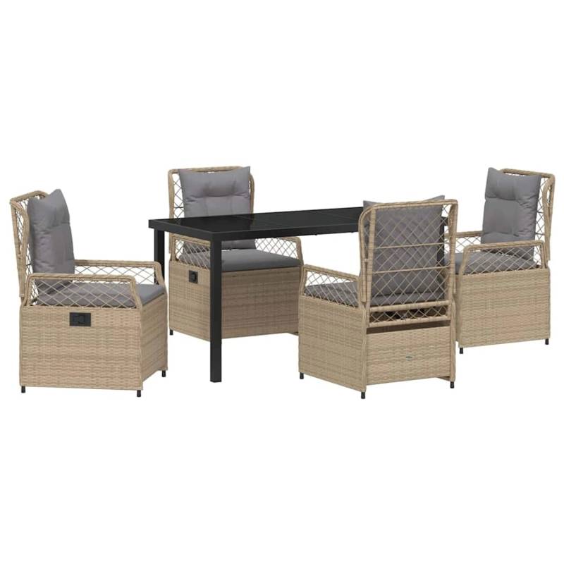 vidaXL Garten Essgruppe 5-Tlg Beige Poly Rattan 3381004 von VIDAXL
