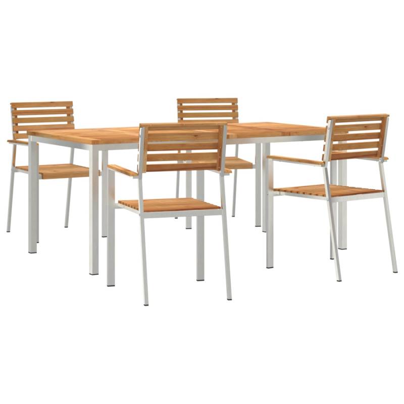 vidaXL Garten Essgruppe mit 5 Teilen aus Massivem Teakholz 3334785 von VIDAXL