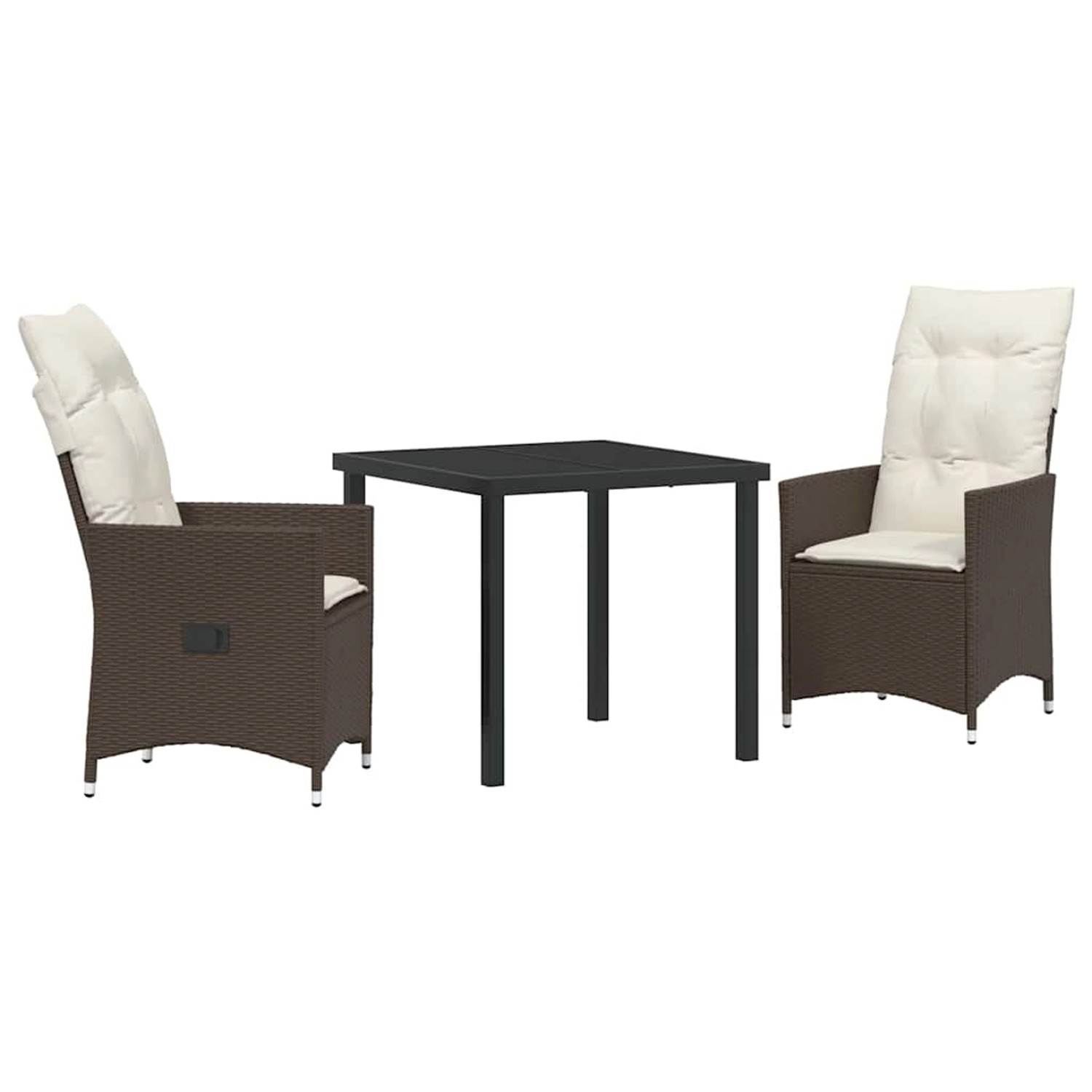 vidaXL Garten Essgruppe mit Kissen 3-Tlg Braun Poly Rattan 3379541 vidaXL Garten Essgruppe mit Kissen 3-Tlg Braun Poly Rattan 3379541 von VIDAXL
